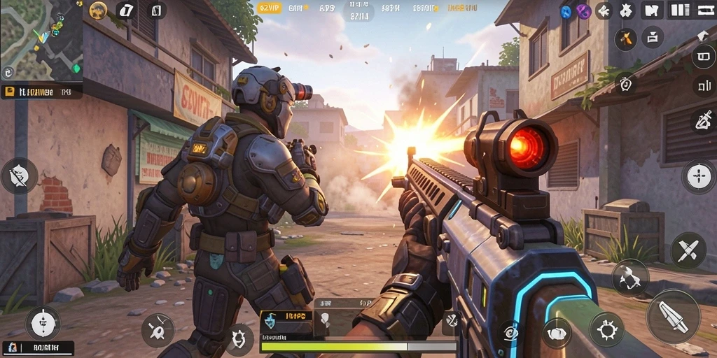 Tampilan aksi seru dalam gameplay TPS 62VIP.