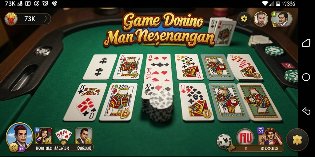 Tampilan gameplay Domino di 73K yang seru dan interaktif.