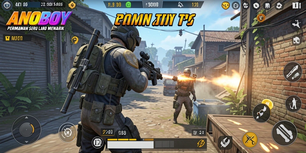 Tampilan memukau dari gameplay ANOBOY dalam aksi TPS.