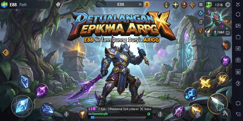Screenshot gameplay E88 menampilkan aksi laga seru dalam dunia ARPG.