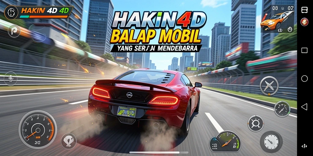 Tampilan gameplay HAKIN4D yang mendebarkan dan penuh aksi balap.