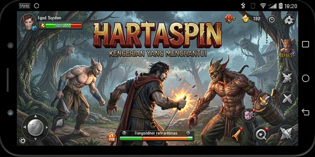 Tampilan gameplay menegangkan dari HARTASPIN yang memikat.