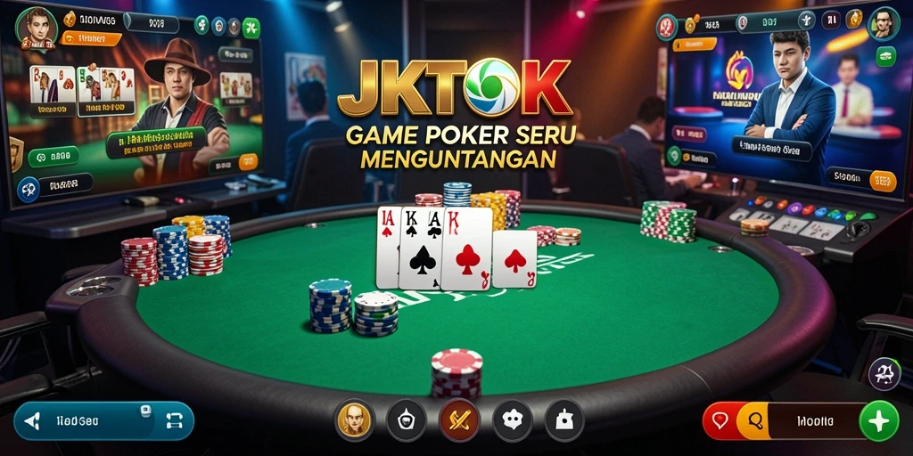 Tangkapan layar JKTOK menampilkan aksi mendebarkan dalam permainan Poker.