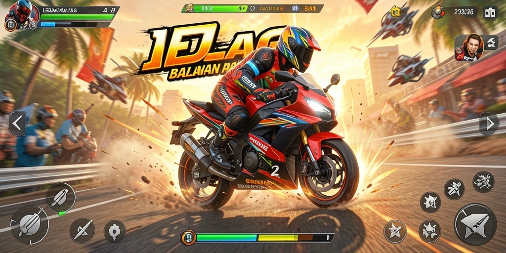 Tampilan menarik gameplay balapan motor di LEDAKGG.
