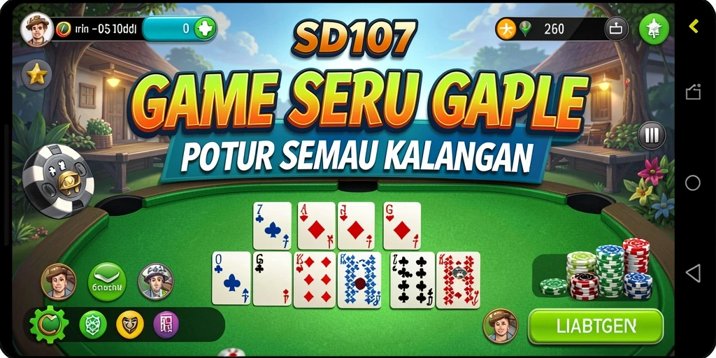 Tampilan gameplay SD107 yang seru dan interaktif di dalam game Gaple.