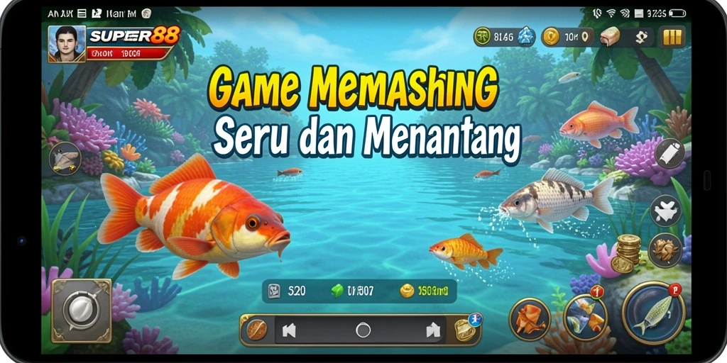 Gameplay SUPER88 menampilkan pengalaman memancing yang seru dan interaktif.